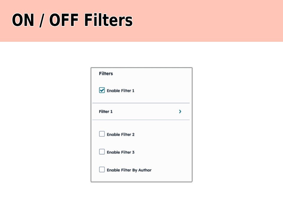 Turn ON/OFF Filters