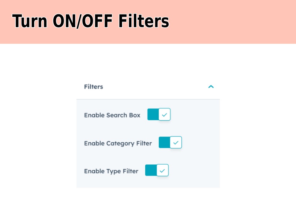 Turn ON/OFF Filters